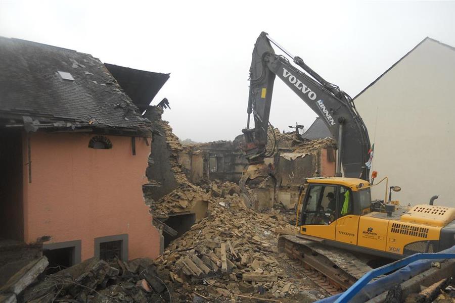 Travaux de démolition d'une maison